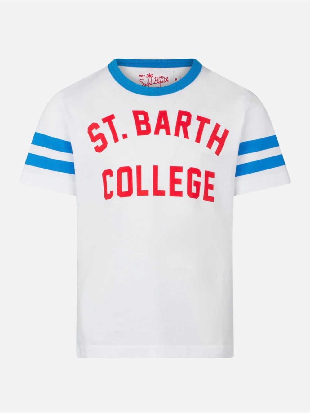 BOY COTTON T-SHIRT WITH ST. BARTH COLLEGE LETTERING size 8
